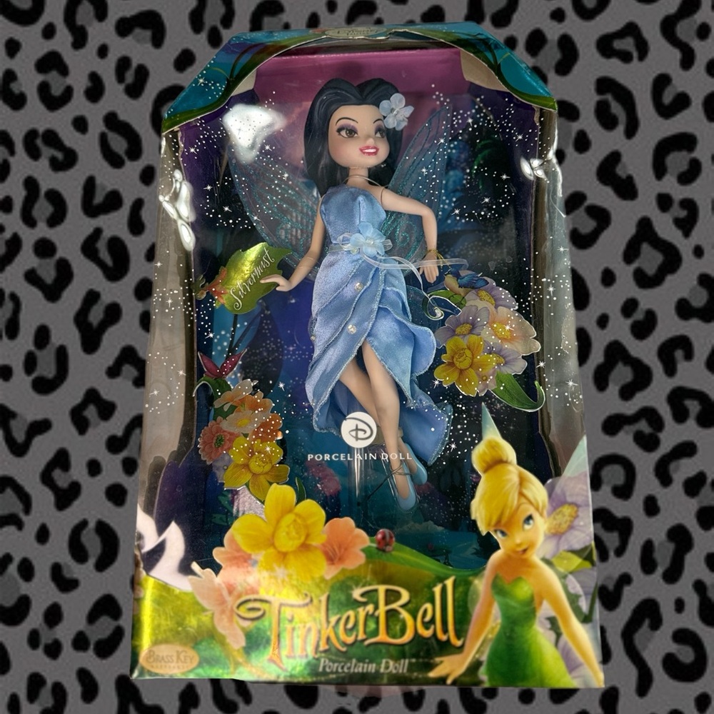 Disney Fairies Silver Mist Porcelain Doll Fairy Dust Keepsake NIB Tinkerbell